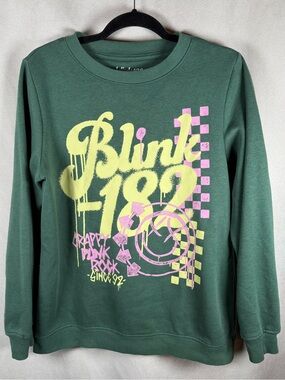 Urban Outfitters Blink 182 Oversized Graphic Crew Neck Sweater - Large in Green